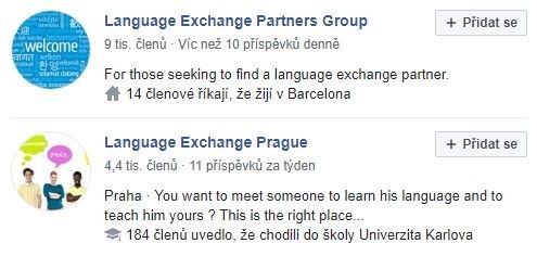 Mnoho jazykových výměn probíhá v Praze.