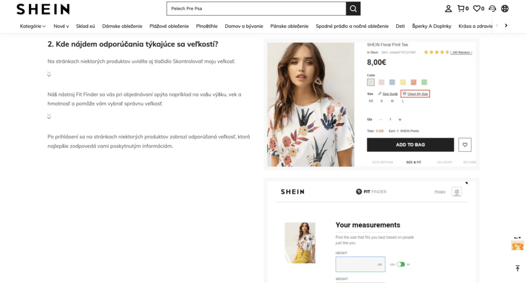 asijské velikosti přepočet